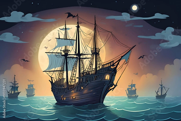 Obraz A ghost ship in the sea