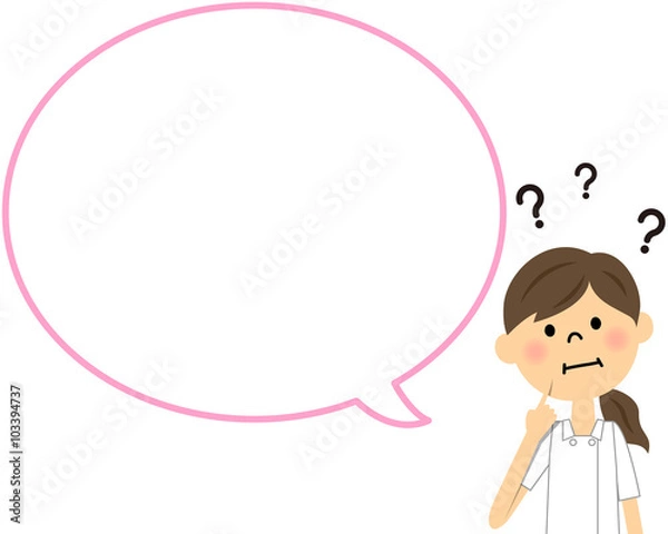 Fototapeta 看護師　疑問　吹き出し