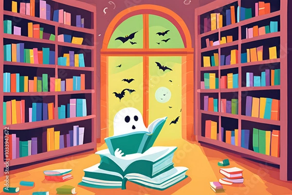 Obraz A haunted library