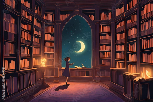 Obraz A haunted library