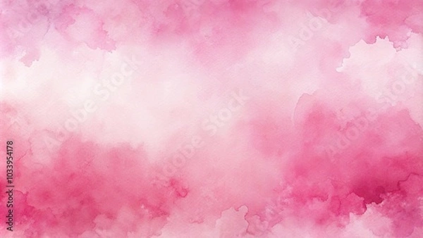 Fototapeta Abstract pink watercolor background with reflection