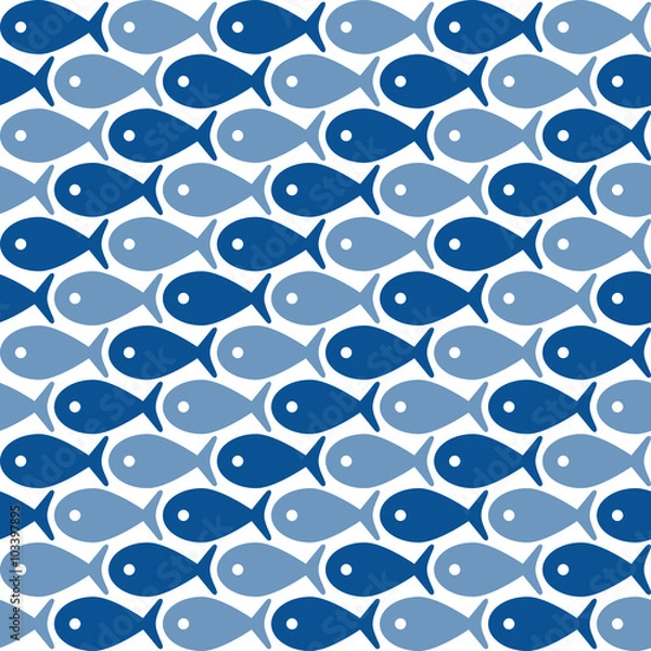 Fototapeta Seamless fish pattern