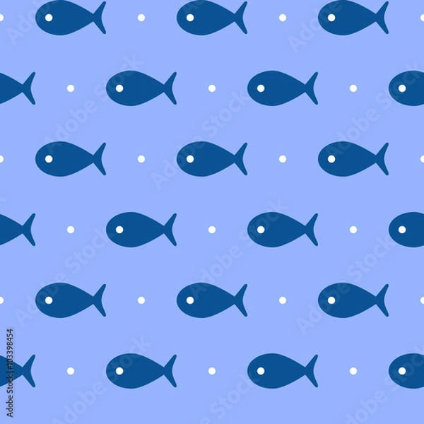 Fototapeta Vector seamless fish pattern