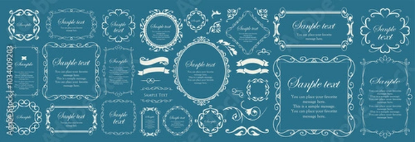 Fototapeta クリスマスのフレームデザインセット