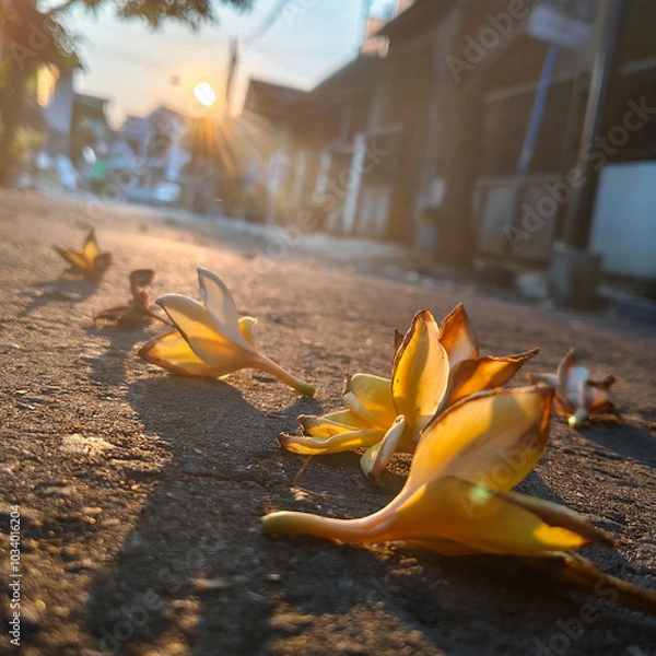 Obraz yellow flower on the street