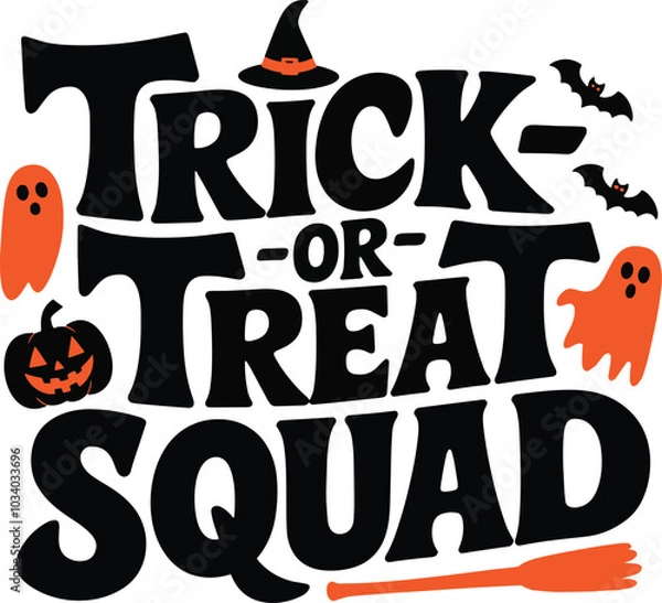 Fototapeta Spooky Halloween T-Shirt Design: Ghosts, Pumpkins, and Witches - Vector Illustration. Generative with AI