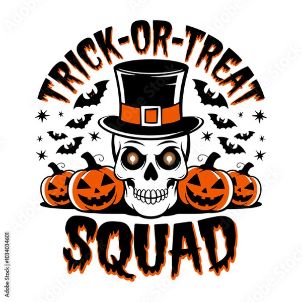 Fototapeta Spooky Halloween T-Shirt Design: Ghosts, Pumpkins, and Witches - Vector Illustration. Generative with AI