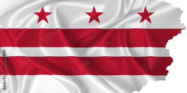 Fototapeta Washington flag D.C. vector with torn edges on transparent background
