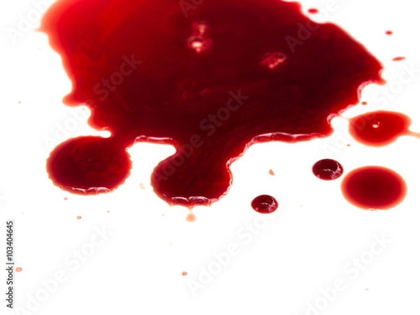 Obraz Blood stains on white background