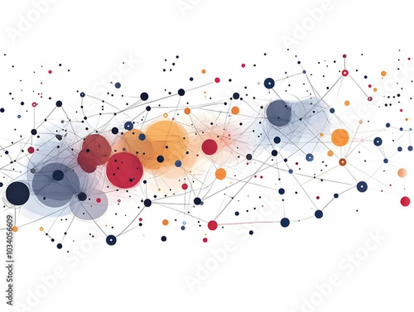 Fototapeta Flat Fundraising Network Constellation Concept: Smart Vector Illustration Showcasing Donor Connections and Donation Amounts in a Complex Network on White Background
