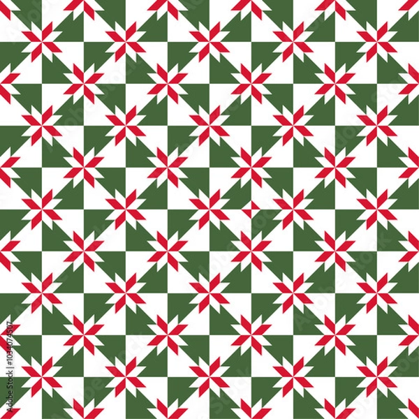 Obraz Christmas Hunter's Star Seamless Pattern