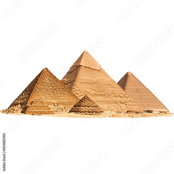 Obraz Majestic pyramids of Giza against a clear sky, showcasing ancient architecture.