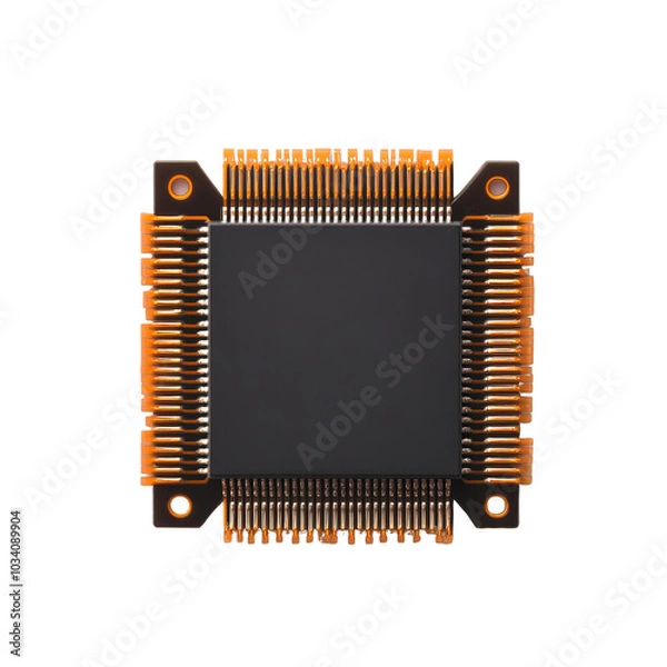 Fototapeta Microchip, white isolate background.