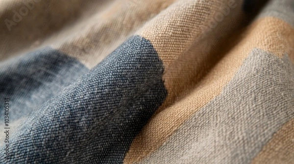 Fototapeta Close-up of Earthy Camouflage Fabric Texture Showcasing Intricate and Organic Patterns