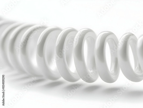 Fototapeta Flat Resilience Concept: Extreme Close Up of White Nano Springs Symbolizing Mental Resilience and Adaptability - Vector Illustration for Stress Management Content