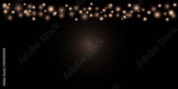 Fototapeta Black abstract template with gradient. Elegant golden lights on a dark background. Vector illustration