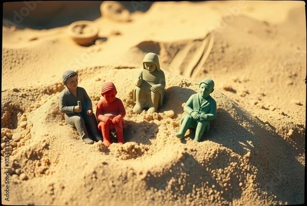 Fototapeta Lomography Sand Figures Sand with vintage saturated colors