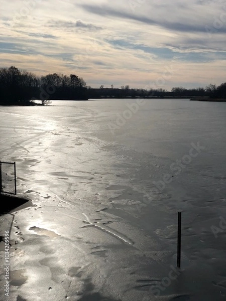 Obraz sunset on the lake