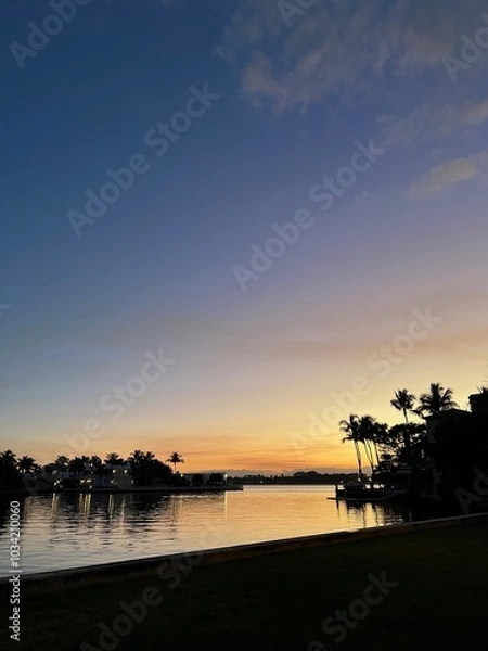 Obraz sunset on the river