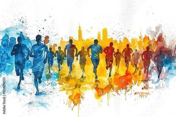Obraz An inclusive sports event with athletes of all abilities competing, free space for text