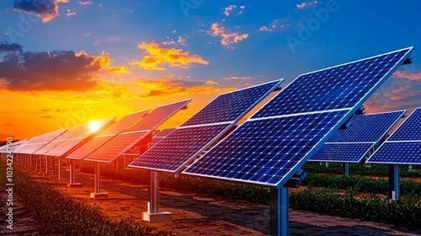 Obraz Solar power sunset