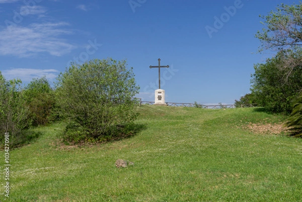 Fototapeta the cross on the top of Mount Testaccio, built in 1914, in Rome