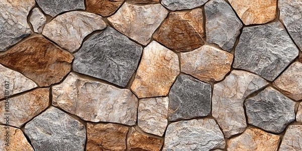 Fototapeta stone wall - seamless tile repeating pattern