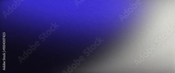 Fototapeta Dark blue black white color grainy gradient background, abstract noise texture effect, web banner design,