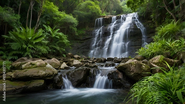 Obraz waterfall in the forest