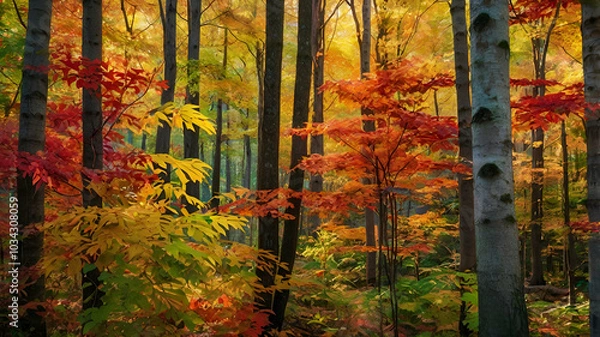 Fototapeta autumn in the forest