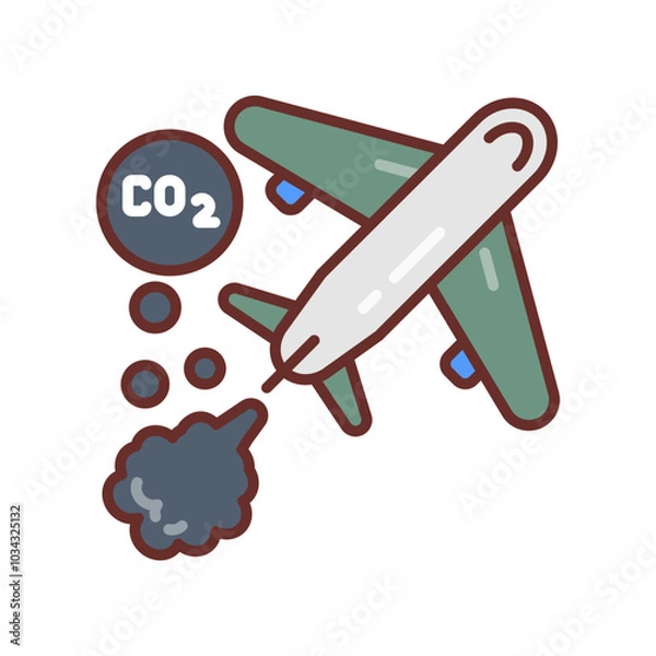 Fototapeta Aircraft Emissions Filled Icons , Vector illustration