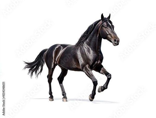 Fototapeta Horse, white isolate background