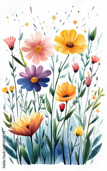 Fototapeta Retro style floral texture art background
