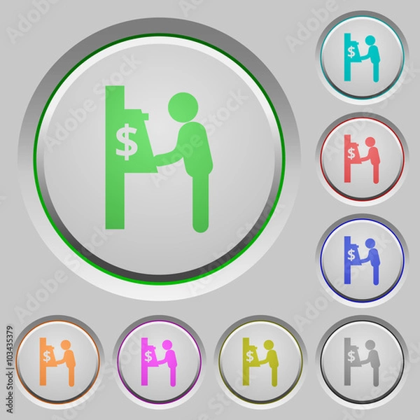 Fototapeta Dollar cash machine push buttons