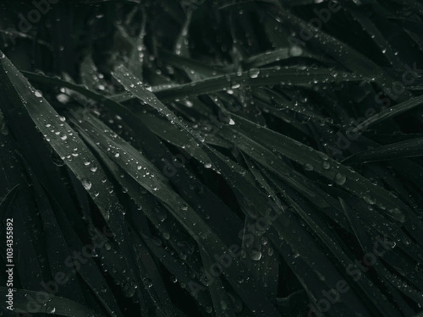Fototapeta rain drops on a leaf