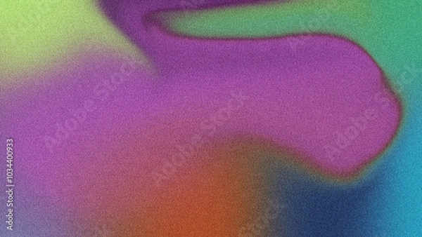 Fototapeta Colorful Gradient Background with Grainy Noise Texture. Modern and Futuristic Design with Smooth Fluid Shapes, Ideal for Posters with a Unique Visual Appeal.