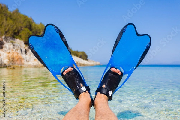 Fototapeta Snorkeling flippers