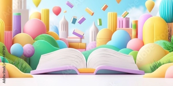 Obraz An abstract design with a 3D desktop background generated by AI