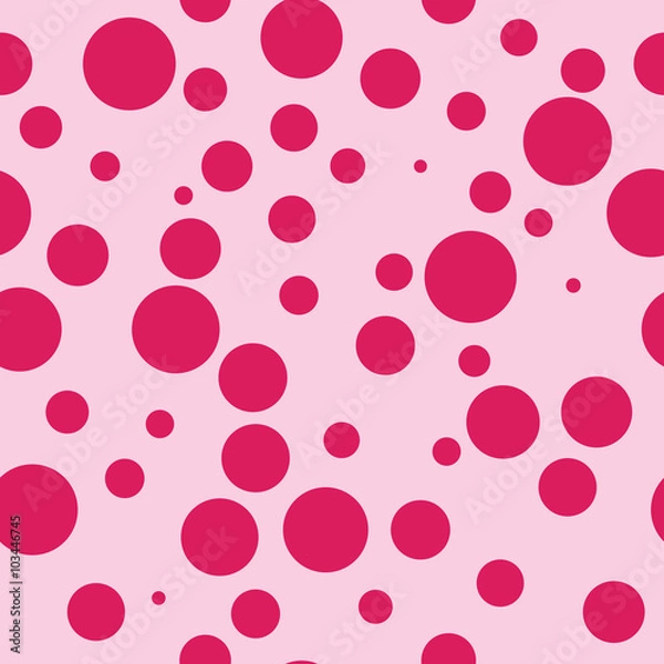 Obraz Watercolor pink polka dot seamless pattern