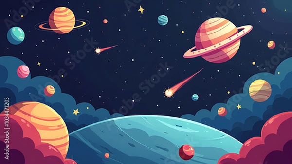 Obraz Cartoon Background Illustration Landscape