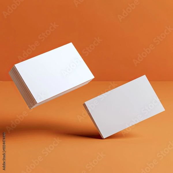 Fototapeta Business Card Mockup, high-end and customizable with realistic high-resolution rendering, ideal for branding, graphic design, and professional presentations, AI Generative