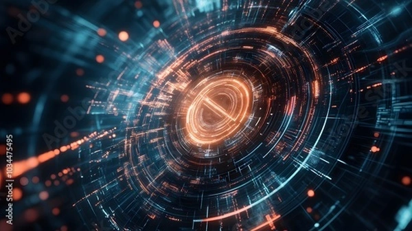 Fototapeta Abstract circular science fiction futuristic background. 