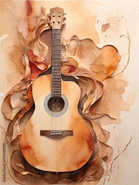 Obraz guitar and flowers