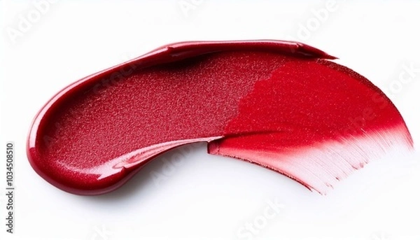 Fototapeta red lipstick and swatch isolated on white background