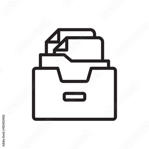 Fototapeta Store files icon Simple thin outline