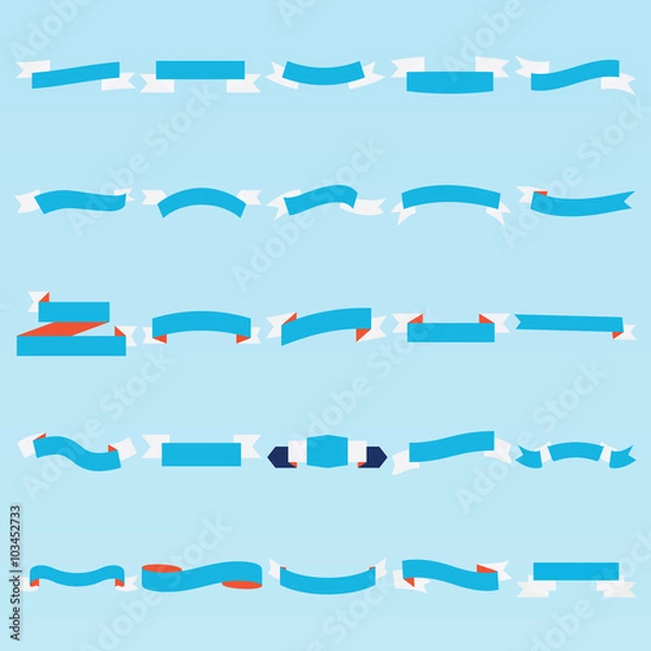 Obraz Set of design elements banners ribbons. Vector illustration.