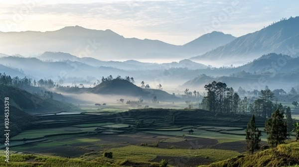 Fototapeta Early sunrise at Bromo crater in Java