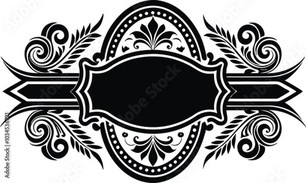 Fototapeta Set of Classic border vector silhouette 