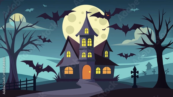 Fototapeta halloween scene with castle