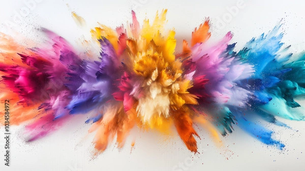 Fototapeta Color Explosion Artwork. Vibrant explosion of colorful powders creating a stunning abstract effect. Perfect for modern art enthusiasts and vibrant designs. 